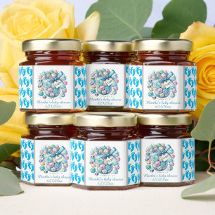 Cute customizable boys baby shower honey jar favors