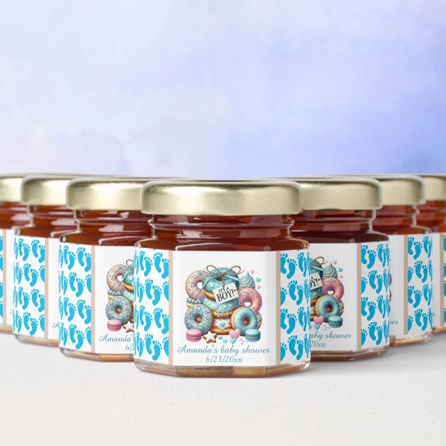 Cute customizable boys baby shower  honey jar favors (Multi)