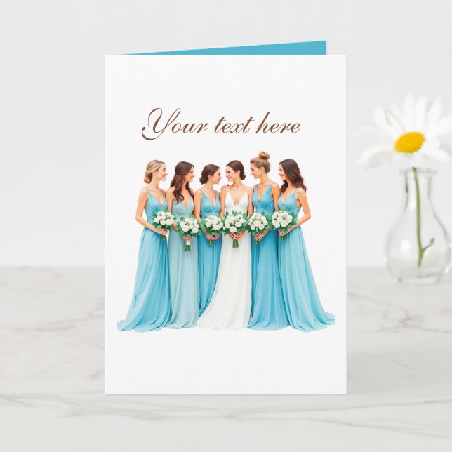 Cute customizable Brides team  Card (Small Plant)