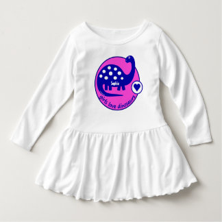 Cute Customizable Bright Pink Dinosaur for Girls Dress