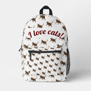 Cute Customizable Cats Themed Printed Backpack