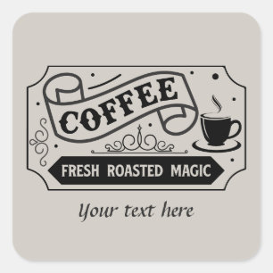 Cute customizable coffee sticker