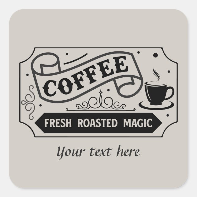Cute customizable coffee sticker (Front)