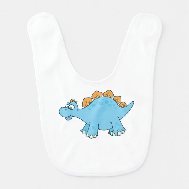 Cute Customizable Dinosaur Baby Bib (Front)
