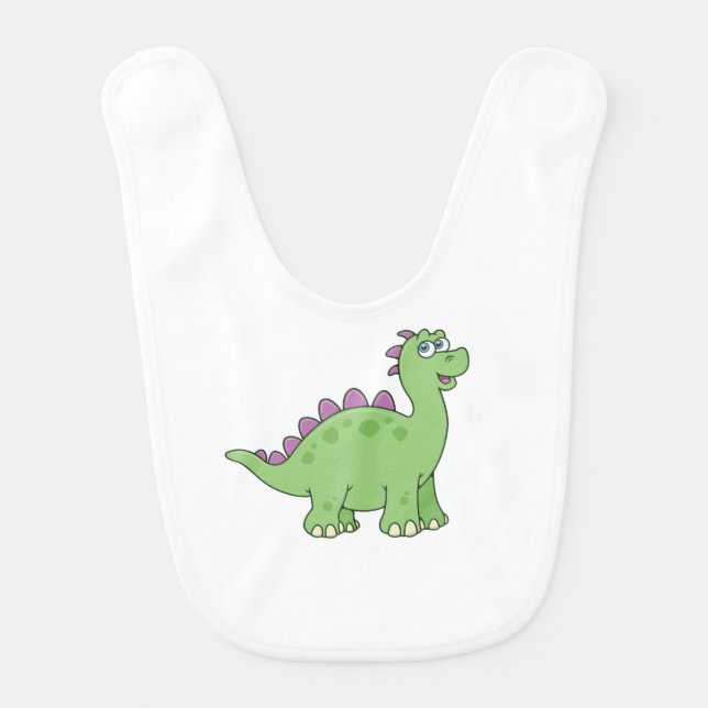 Cute Customizable Dinosaur Baby Bib (Front)