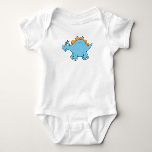 Cute Customizable Dinosaur Baby Bodysuit (Front)