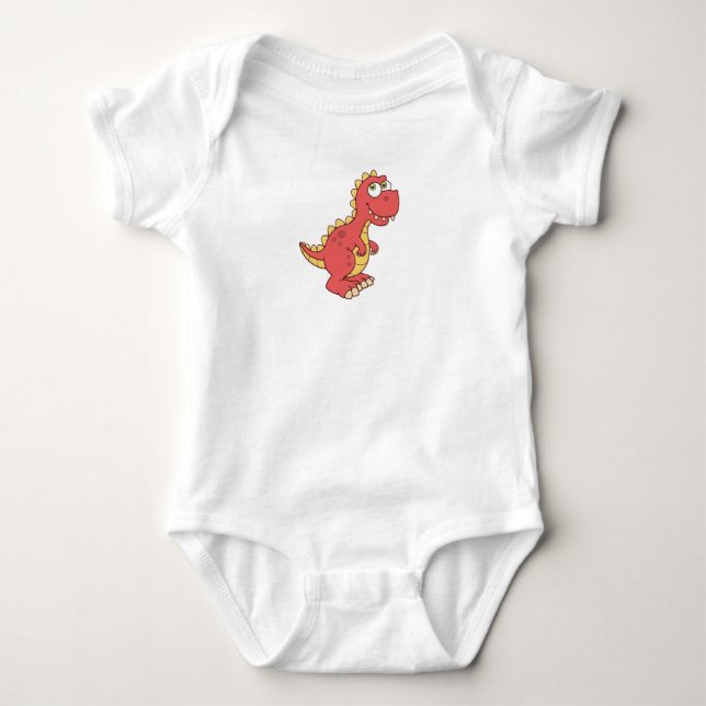 Cute Customizable Dinosaur Baby Bodysuit (Front)