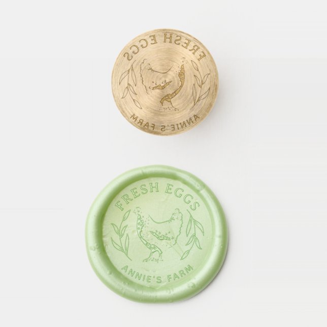 Cute Customizable Fresh Eggs Wax Seal Stamp (Stamped)