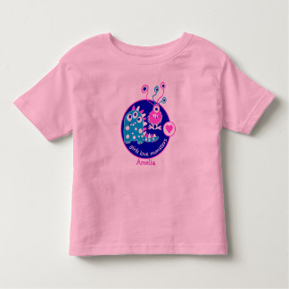 Cute Customizable Funny Little Pink Girl Monsters Toddler T-shirt