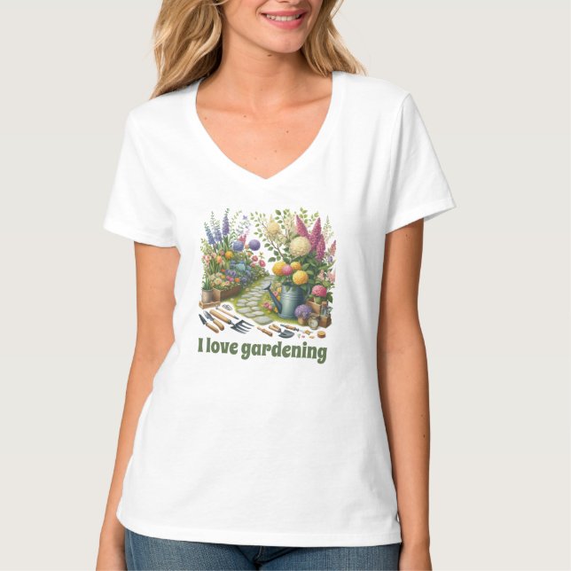 Cute customizable gardening lovers  T-Shirt (Front)