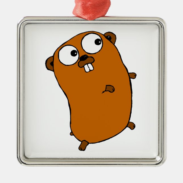 cute customizable gopher metal ornament (Front)