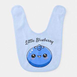 Cute Customizable Kawaii Blueberry Blue Baby Bib