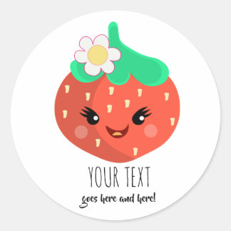 Cute Customizable Kawaii Strawberry Stickers