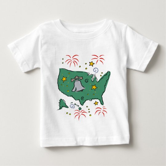Cute Customizable Liberty Bell USA Map Tees