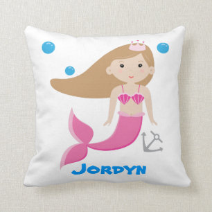 Cute Customizable Mermaid Pillow - Under The Sea