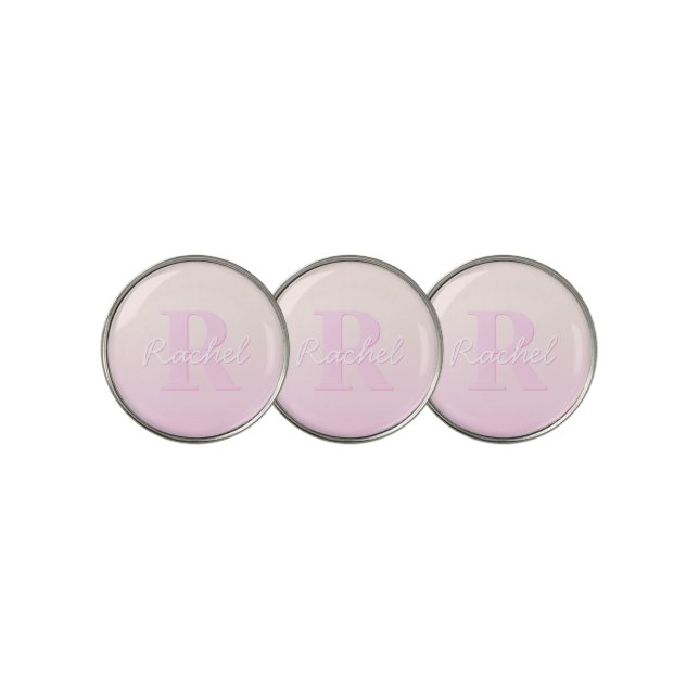 Cute Customizable Monogram | Peach & Pink Ombre Golf Ball Marker (3 Up)