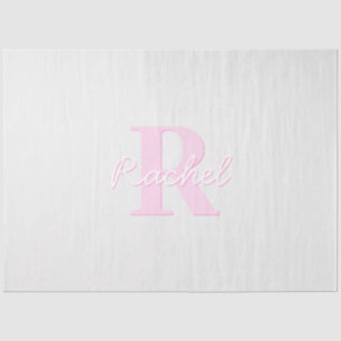 Cute Customizable Monogram   Pink Ombre & Gray Tissue Paper