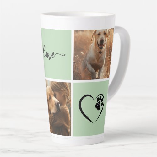 Cute Customizable Multi_Photo love Pet Latte Mug