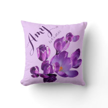 Cute customizable name Amy purple crocus floral