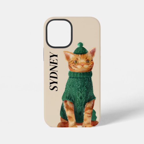 Cute customizable orange cat  iPhone 12 mini case