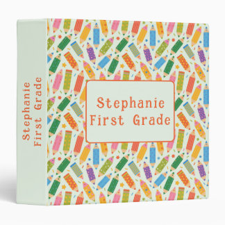Cute Customizable Pencil Print Binder