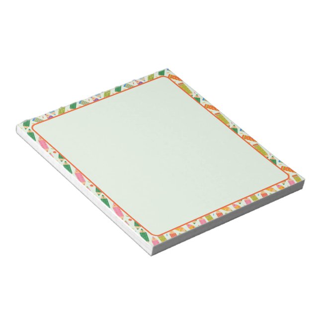 Cute Customizable Pencil Print Notepad (Angled)