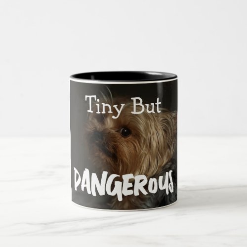 Cute Customizable Personalized Terrier Dog Mom Pet Two-Tone Coffee Mug