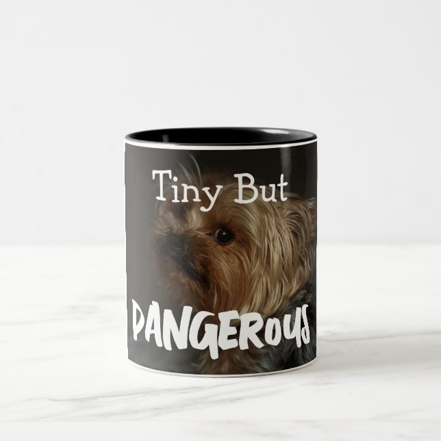 Cute Customizable Personalized Terrier Dog Mom Pet Two-Tone Coffee Mug (Center)