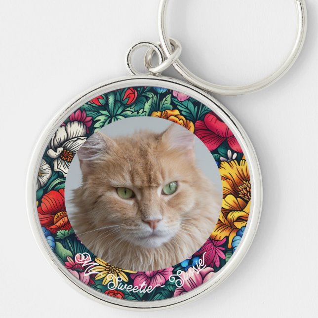 Cute Customizable Pet Dog Cat Keychain (Front)