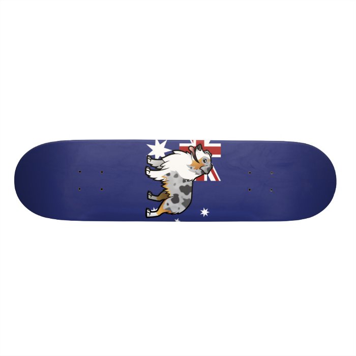 Cute Customizable Pet on Country Flag Skate Deck