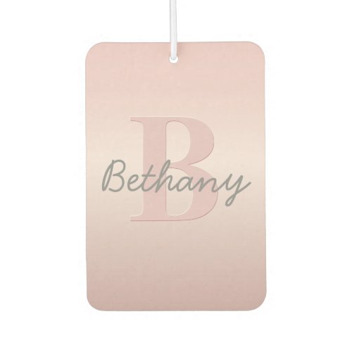 Cute Customizable Pink Monogram  Your Name Script Air Freshener