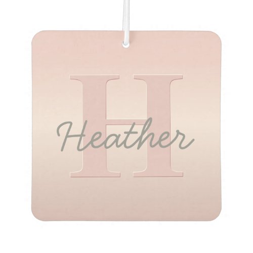 Cute Customizable Pink Monogram  Your Name Script Air Freshener