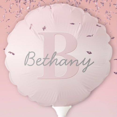 Cute Customizable Pink Monogram  Your Name Script Balloon