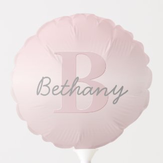Cute Customizable Pink Monogram & Your Name Script Balloon