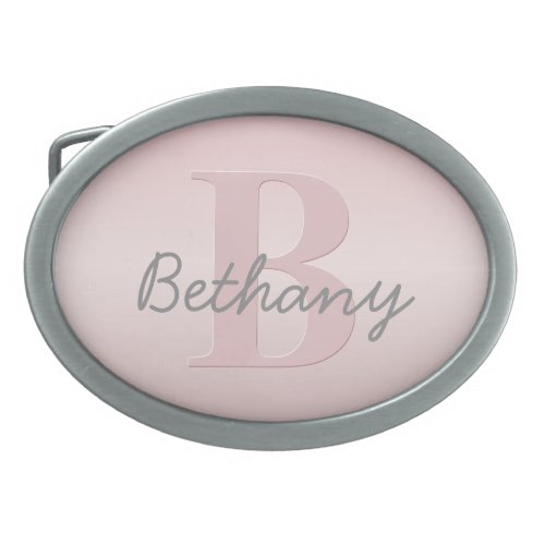 Cute Customizable Pink Monogram  Your Name Script Belt Buckle