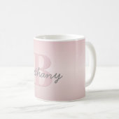 Cute Customizable Pink Monogram & Your Name Script Coffee Mug (Front Right)