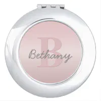 Compact Mirror with Monogram Initial Pocket Mirror Bachelorette Bridesmaid  Gift (Silver, Initial: K)