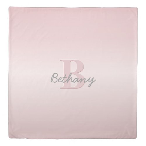 Cute Customizable Pink Monogram  Your Name Script Duvet Cover