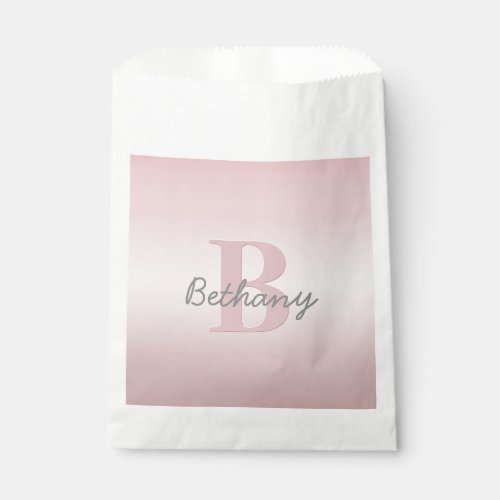 Cute Customizable Pink Monogram  Your Name Script Favor Bag