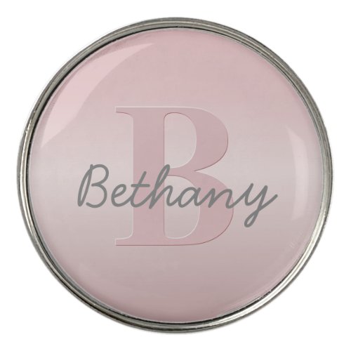 Cute Customizable Pink Monogram  Your Name Script Golf Ball Marker