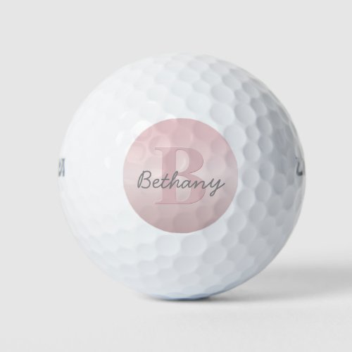 Cute Customizable Pink Monogram  Your Name Script Golf Balls