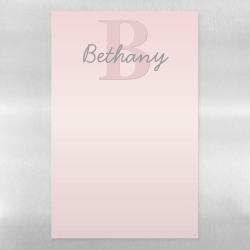 Cute Customizable Pink Monogram  Your Name Script Magnetic Dry Erase Sheet
