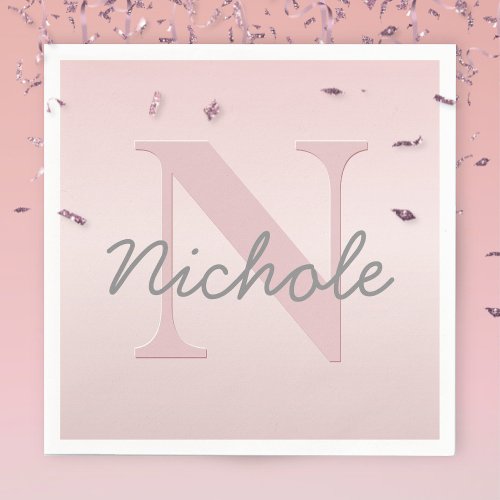 Cute Customizable Pink Monogram  Your Name Script Napkins