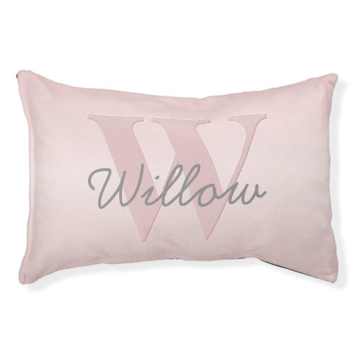 Cute Customizable Pink Monogram  Your Name Script Pet Bed