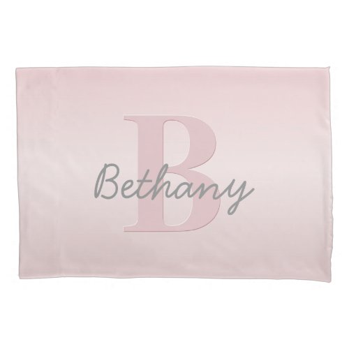 Cute Customizable Pink Monogram  Your Name Script Pillow Case