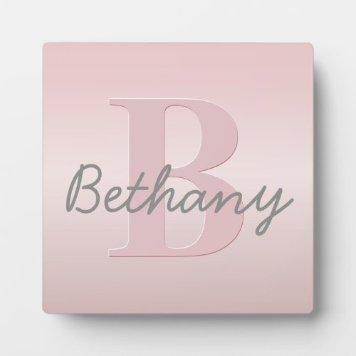 Cute Customizable Pink Monogram  Your Name Script Plaque