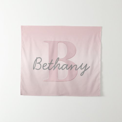 Cute Customizable Pink Monogram  Your Name Script Tapestry