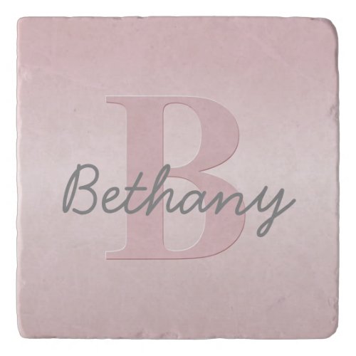 Cute Customizable Pink Monogram  Your Name Script Trivet