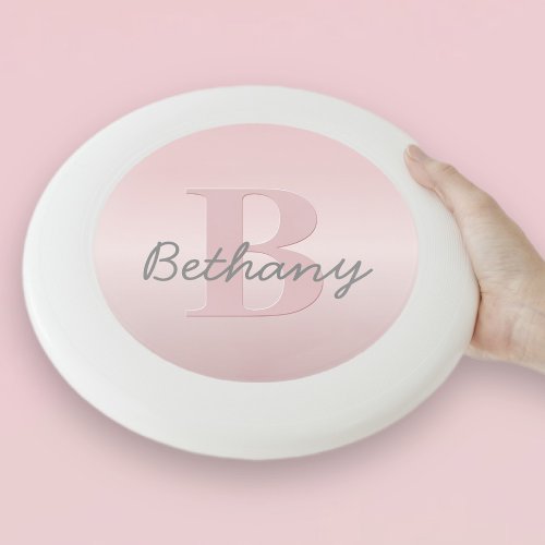 Cute Customizable Pink Monogram  Your Name Script Wham_O Frisbee