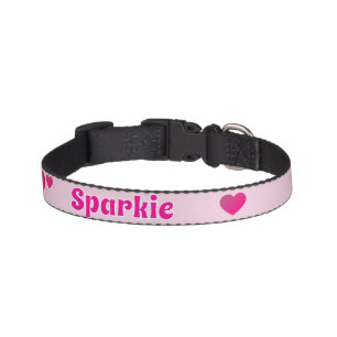 Cute Customizable Pink Playful Dog Cat Pet Collar